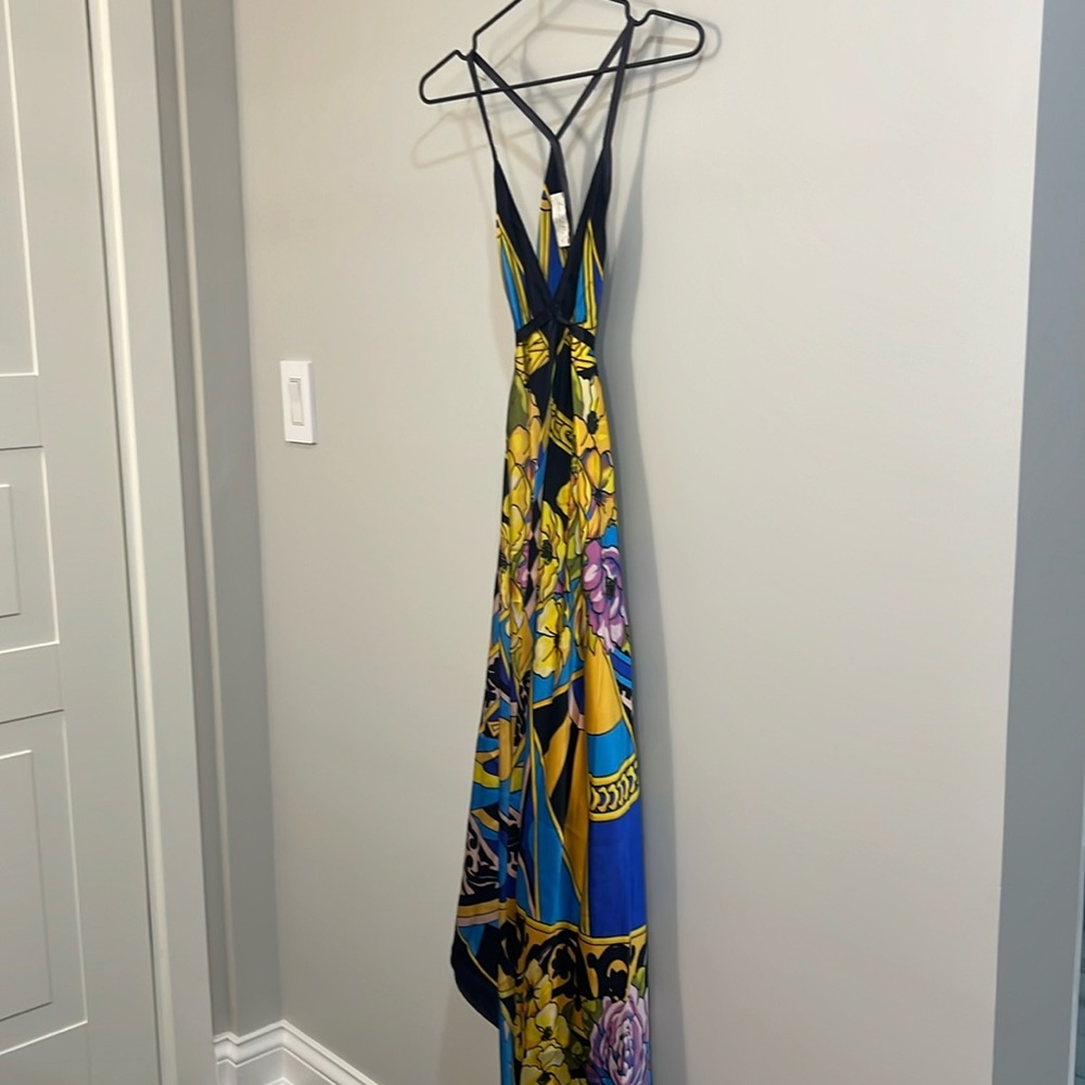 Boutique Silk Tie-Back Long Dress